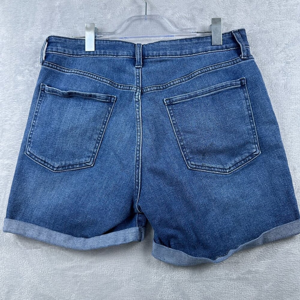 Old Navy High Rise Denim Wow Shorts Womens Size 14 Rolled Cuff Hem Blue - Picture 2 of 9